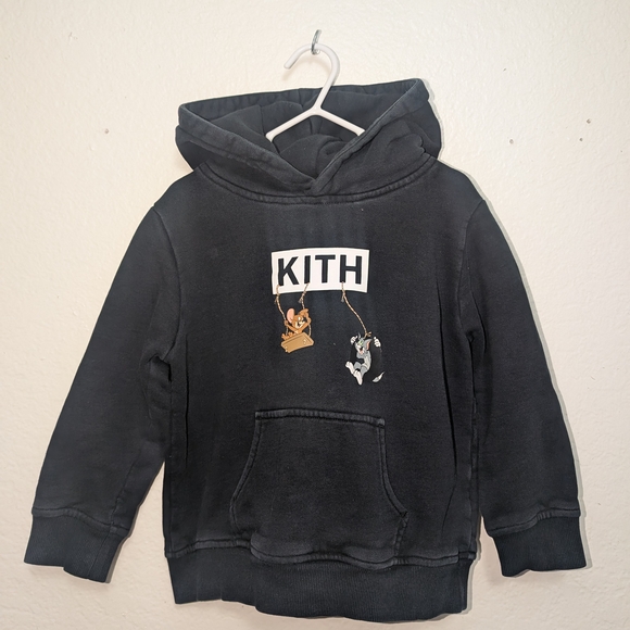 Kith Other - $96 Kith x Tom And Jerry Kids Sz 4/5  Hoodie Sweater Black White Hype Beast Wear